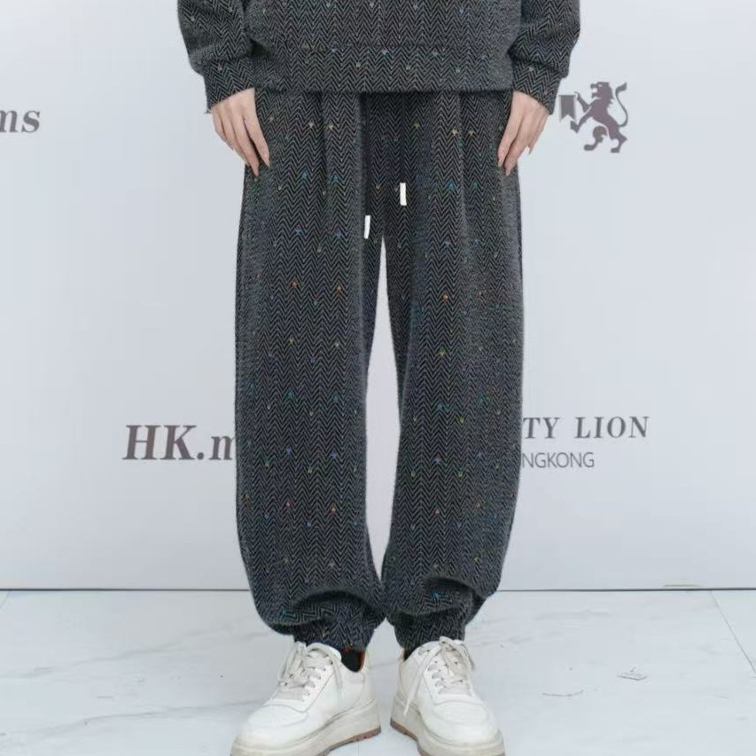 2025H·K美狮潮牌时尚冬季港风保暖隐形口袋百搭休闲裤