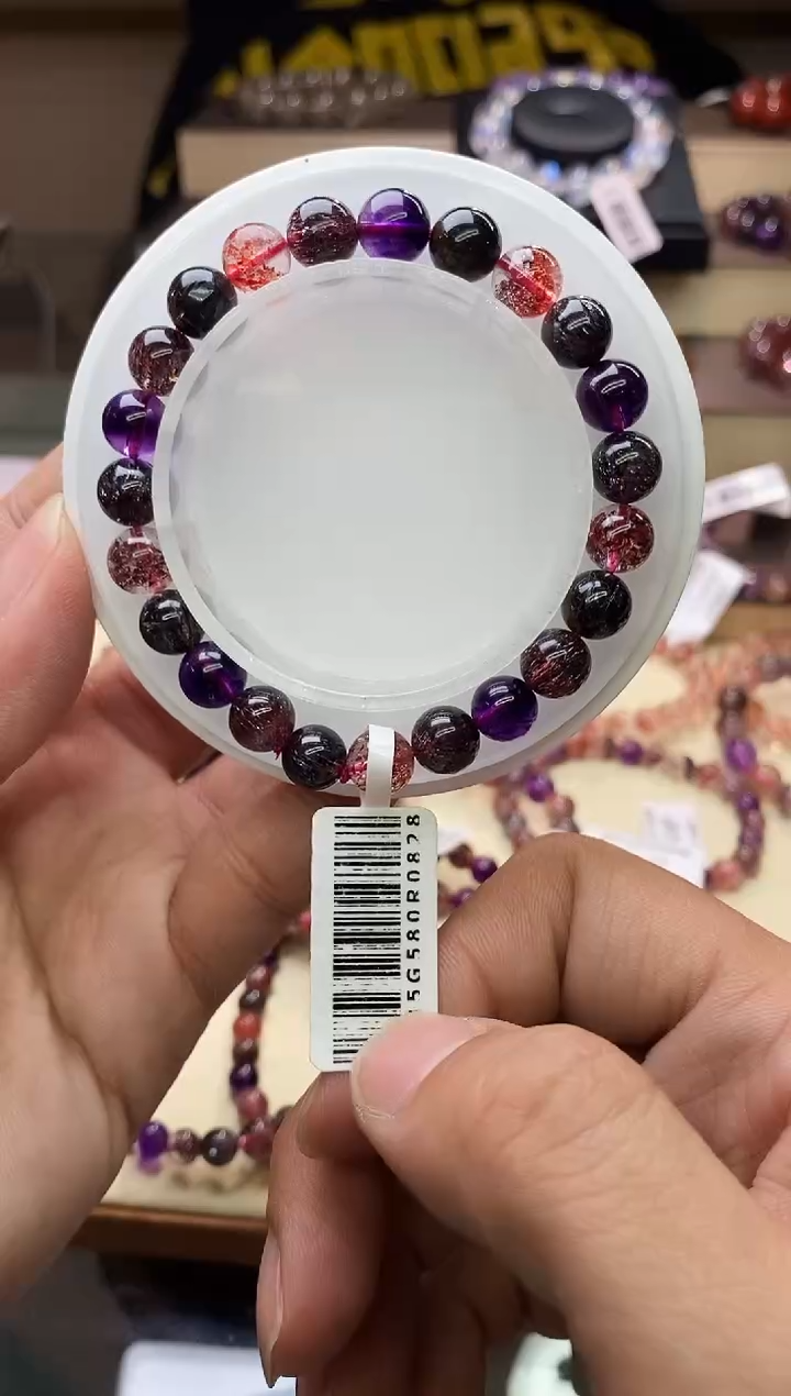 【闪购商品】水晶手链未镶嵌黑加仑超七单圈8m+