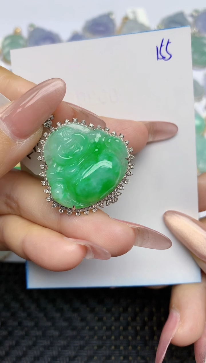 【闪购商品】翡翠颈饰18K金镶嵌天然A货翡翠 155