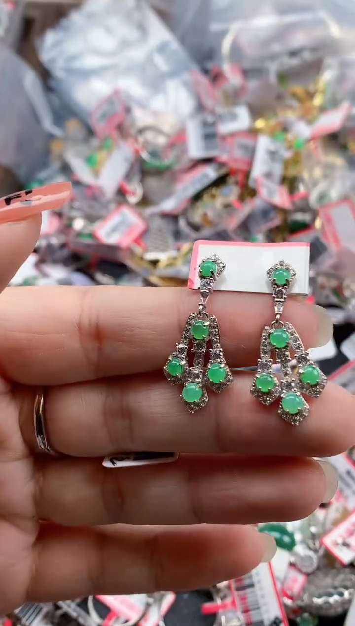 银S925镶嵌戒指翡翠天然A货缅甸翡翠