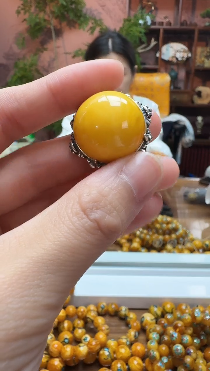 银S925镶嵌颈饰蜜蜡1041天然蜜蜡珠宝奇石全都保真