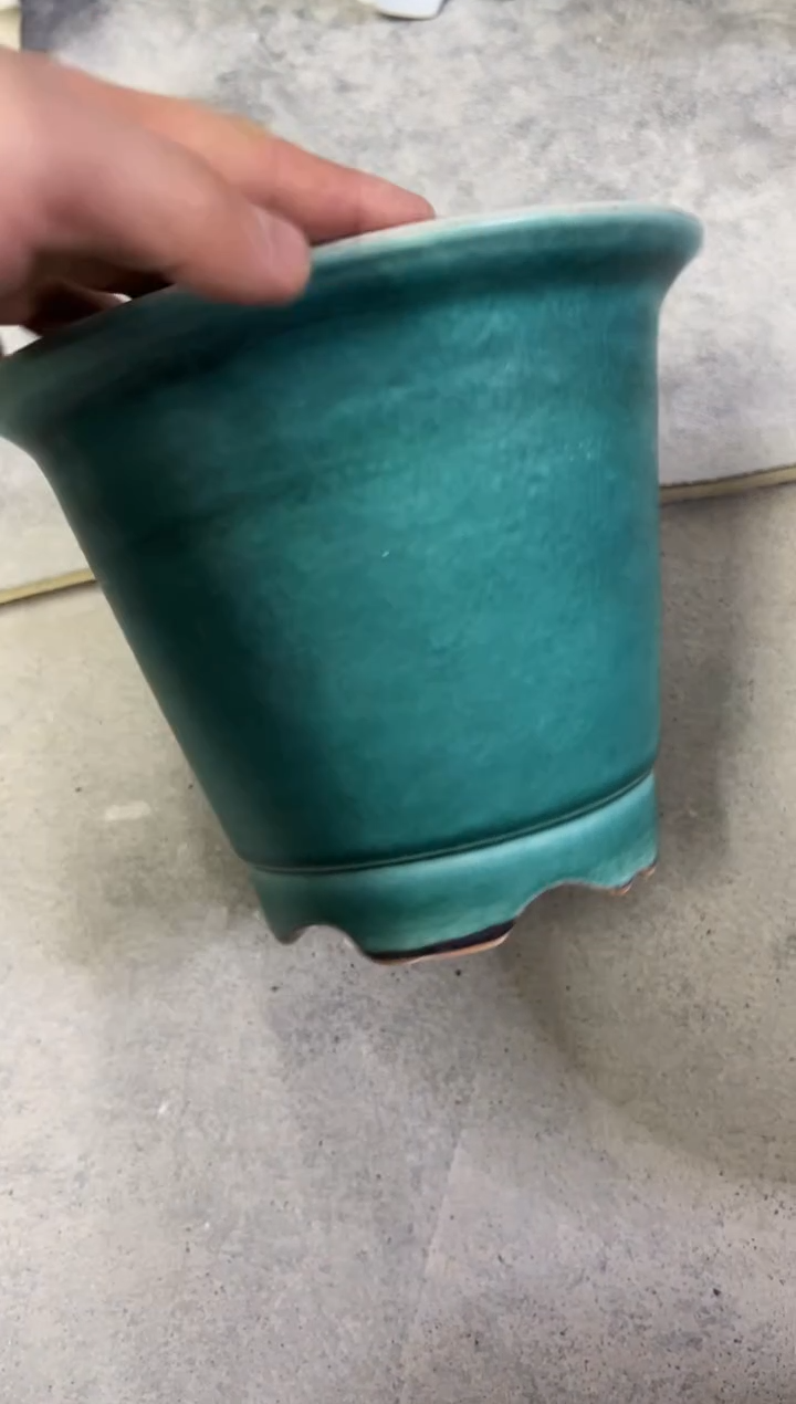 微瑕景德镇颜色釉花盆高17外口20内口17