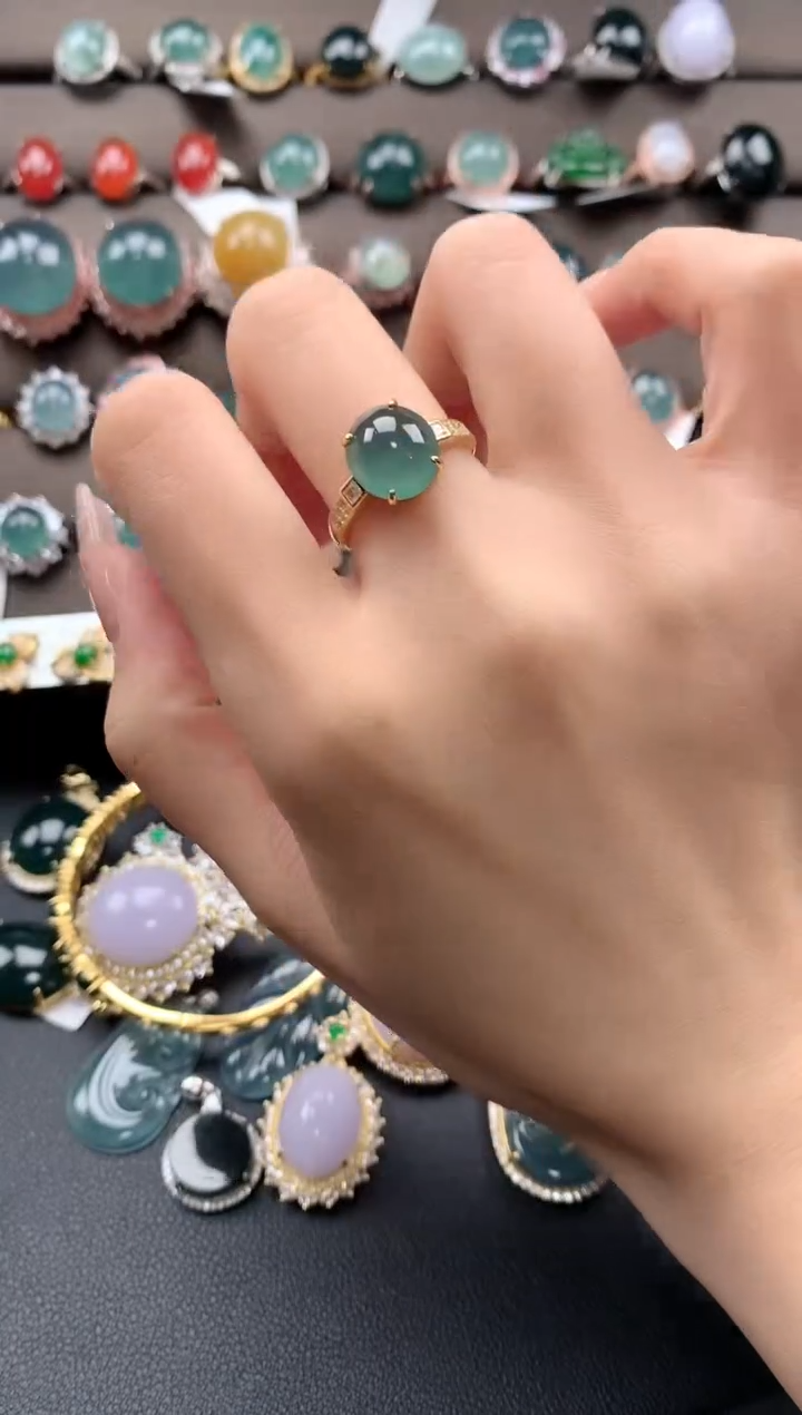 【闪购商品】翡翠戒指银S925镶嵌4324324