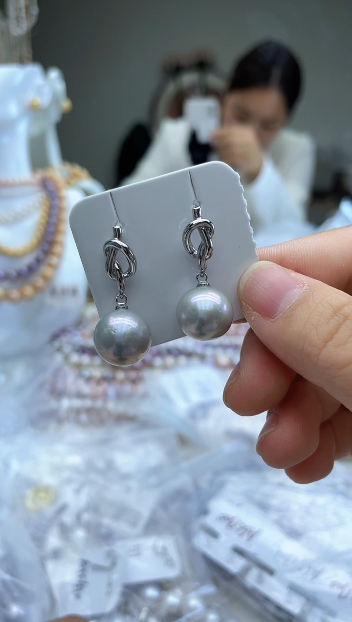 12mm灰色系耳饰