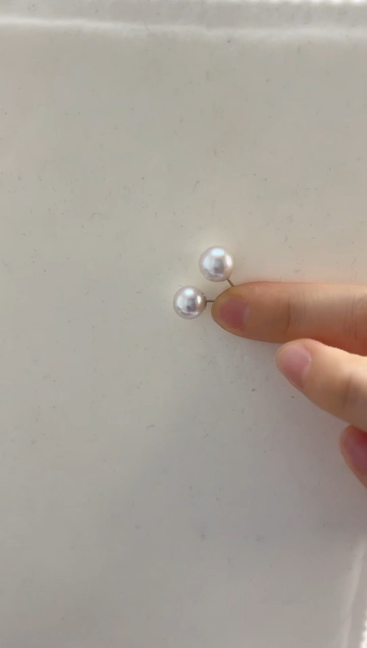 银S925镶嵌耳饰淡水珍珠9-10耳钉