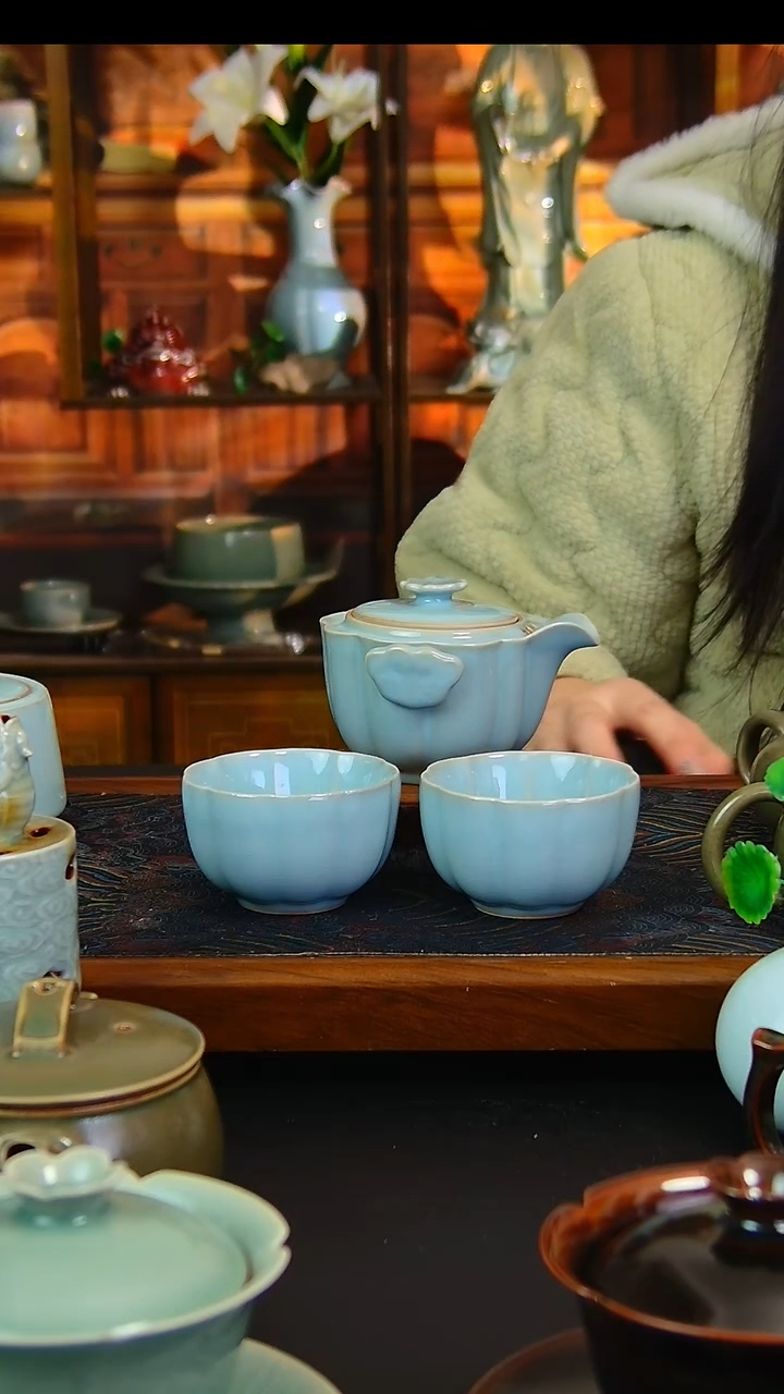 瓷片原矿汝瓷福利单杯，微瑕