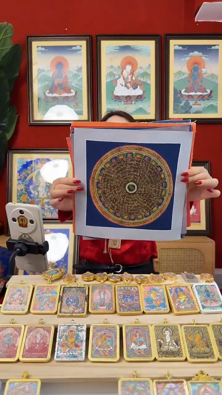 吊坠小房子-热贡纯手绘唐卡【3张-颜色随机】