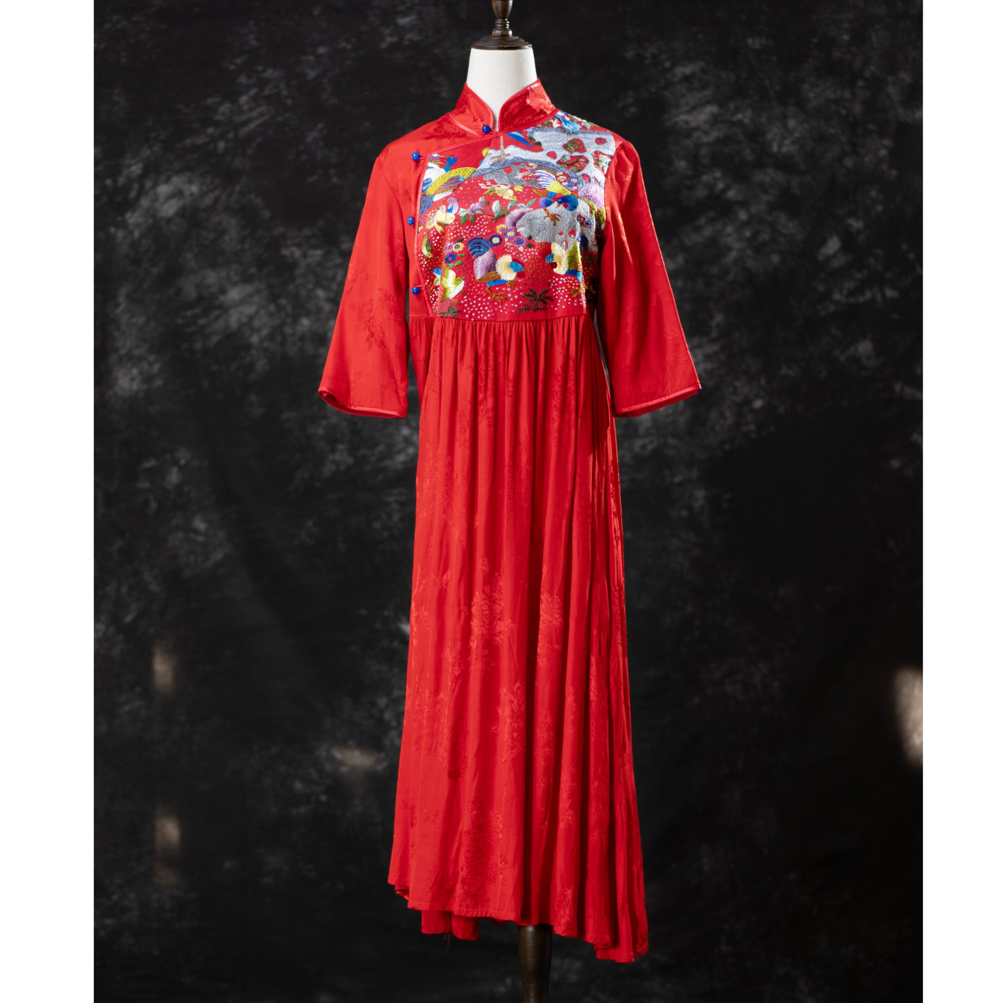 q20【华绣丹韵】花朵春夏七分明制刺绣汉服古装大码中式中国风上衣