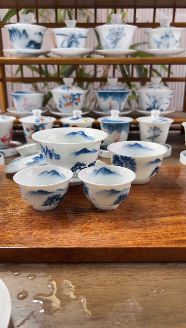 全品千里江山180ml三才+压手杯1+中和顺杯2个