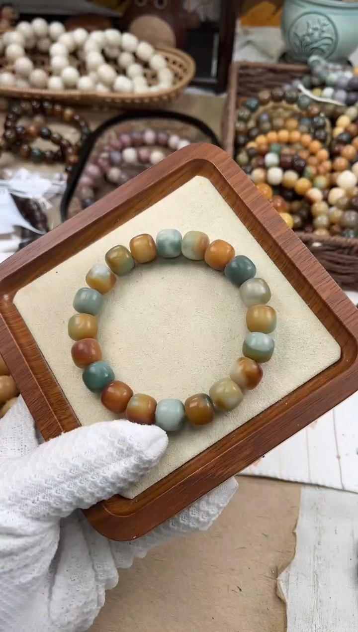 手串菩提根/象牙果a341卡13 干磨+机抛半壁春