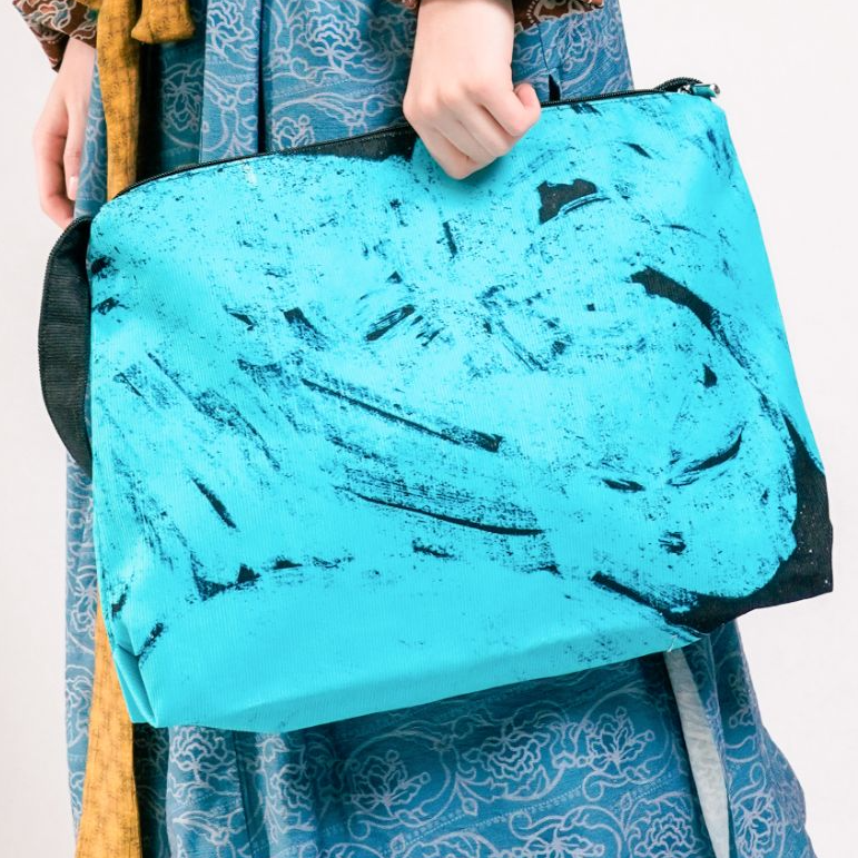 无则艺【横版大包】长臂猿大容量休闲百搭单肩斜挎包横版设计印花