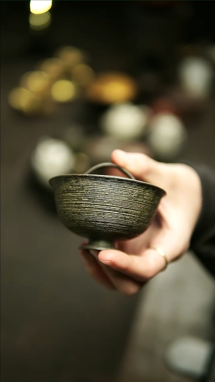 【闪购商品】卢阳陶泥小高足盖碗