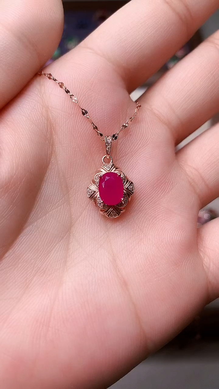 【闪购商品】红宝石颈饰银S925镶嵌00000