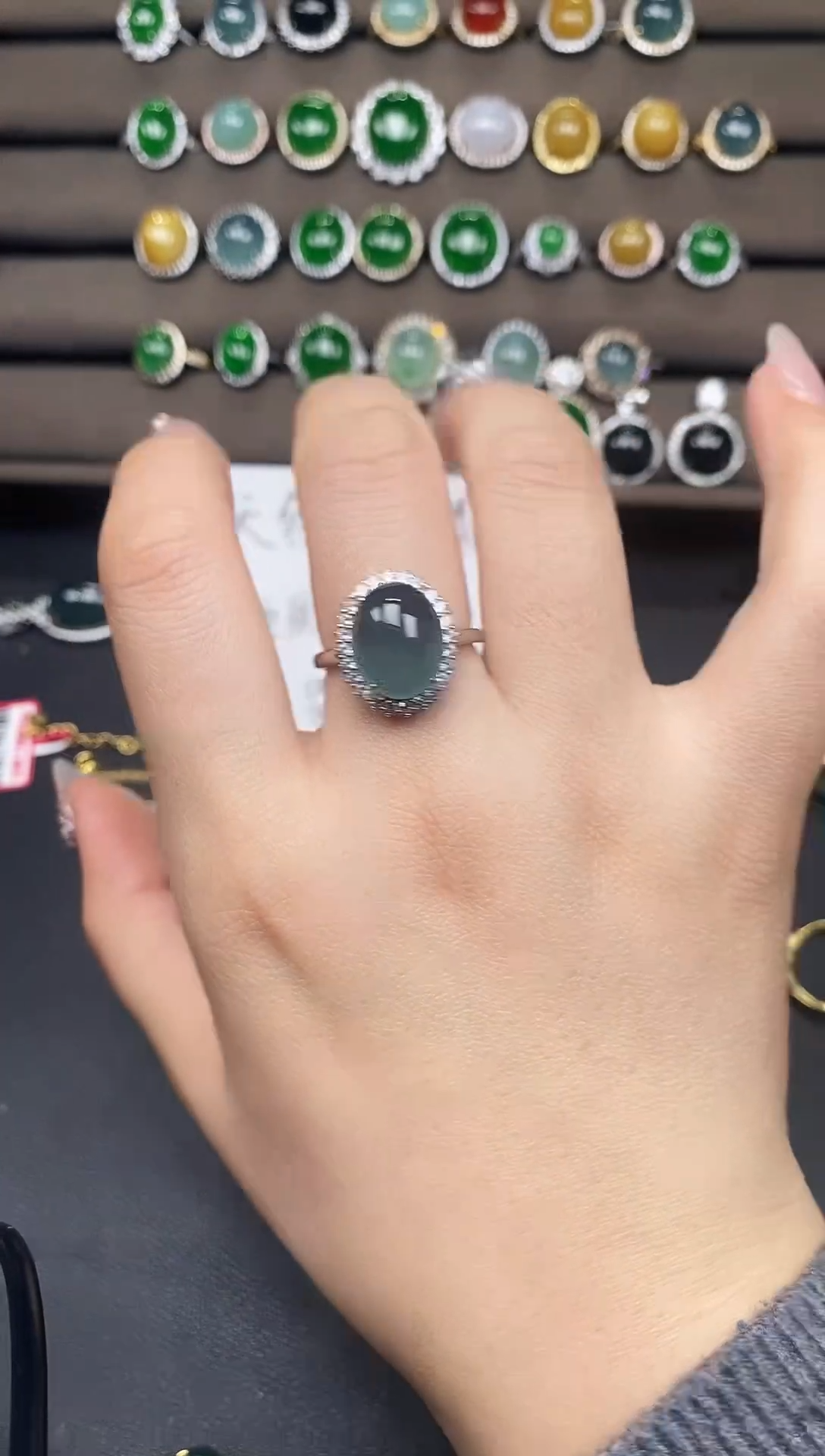 银S925镶嵌戒指翡翠111