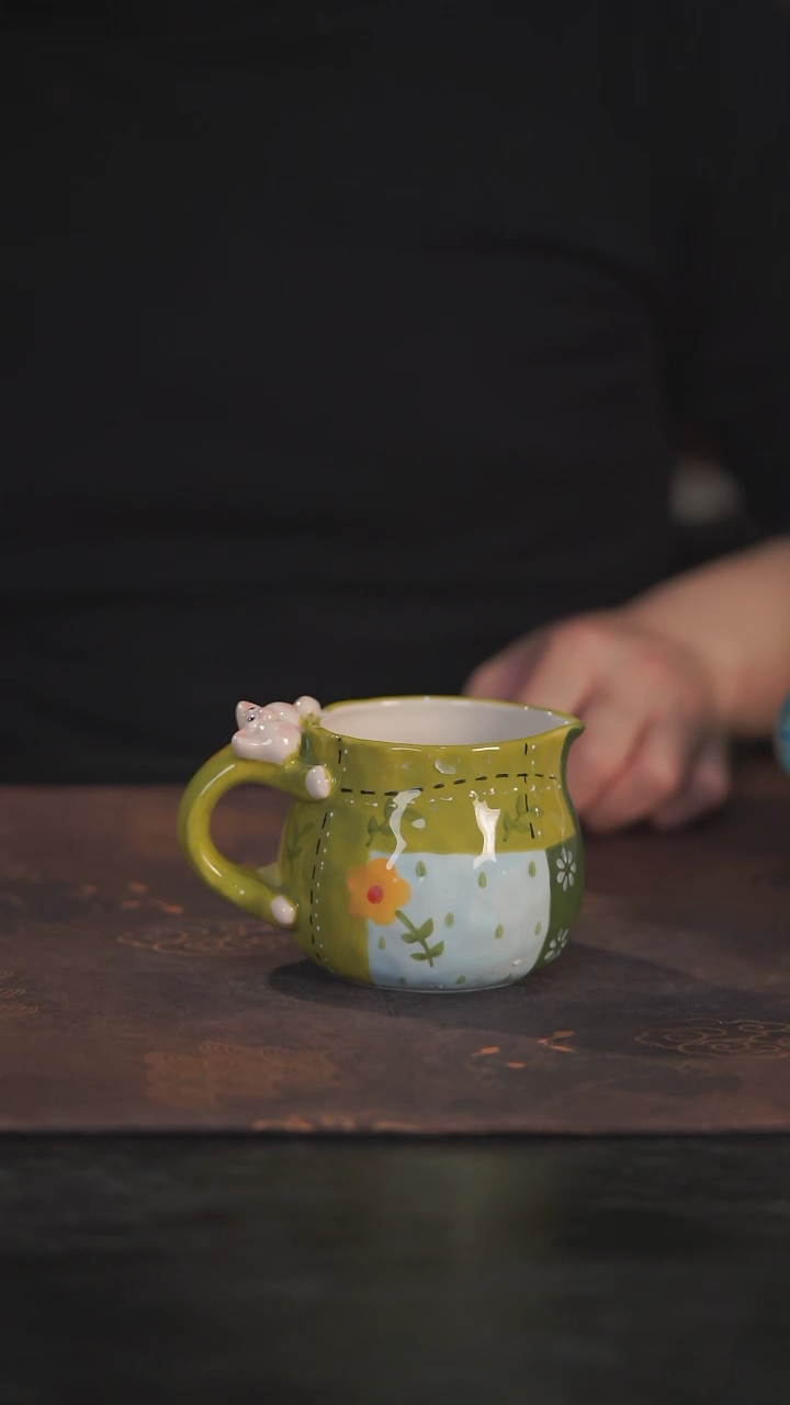 【闪购商品】杯如花手绘手作陶瓷@@107