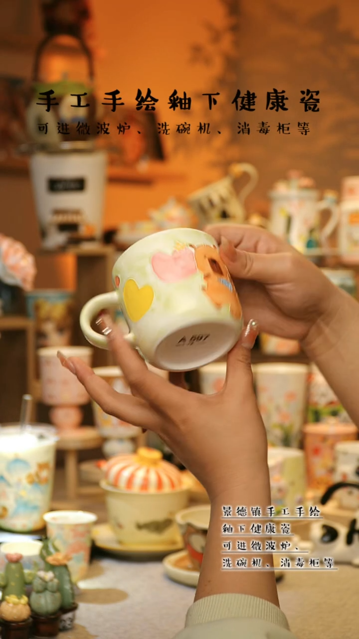 【闪购商品】杯陶瓷景德镇高温釉下彩&A597