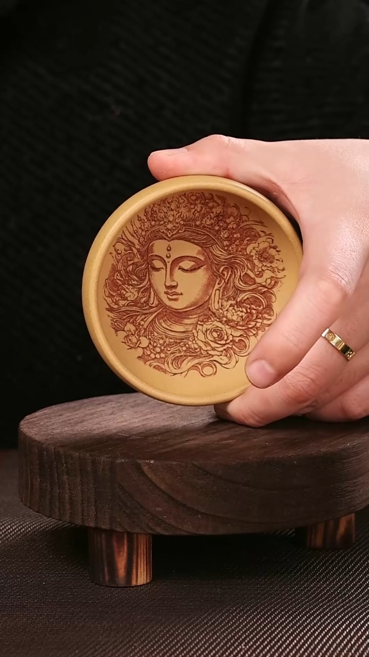 茶杯紫砂比*十紫砂刻绘主人杯黄段普洱杯