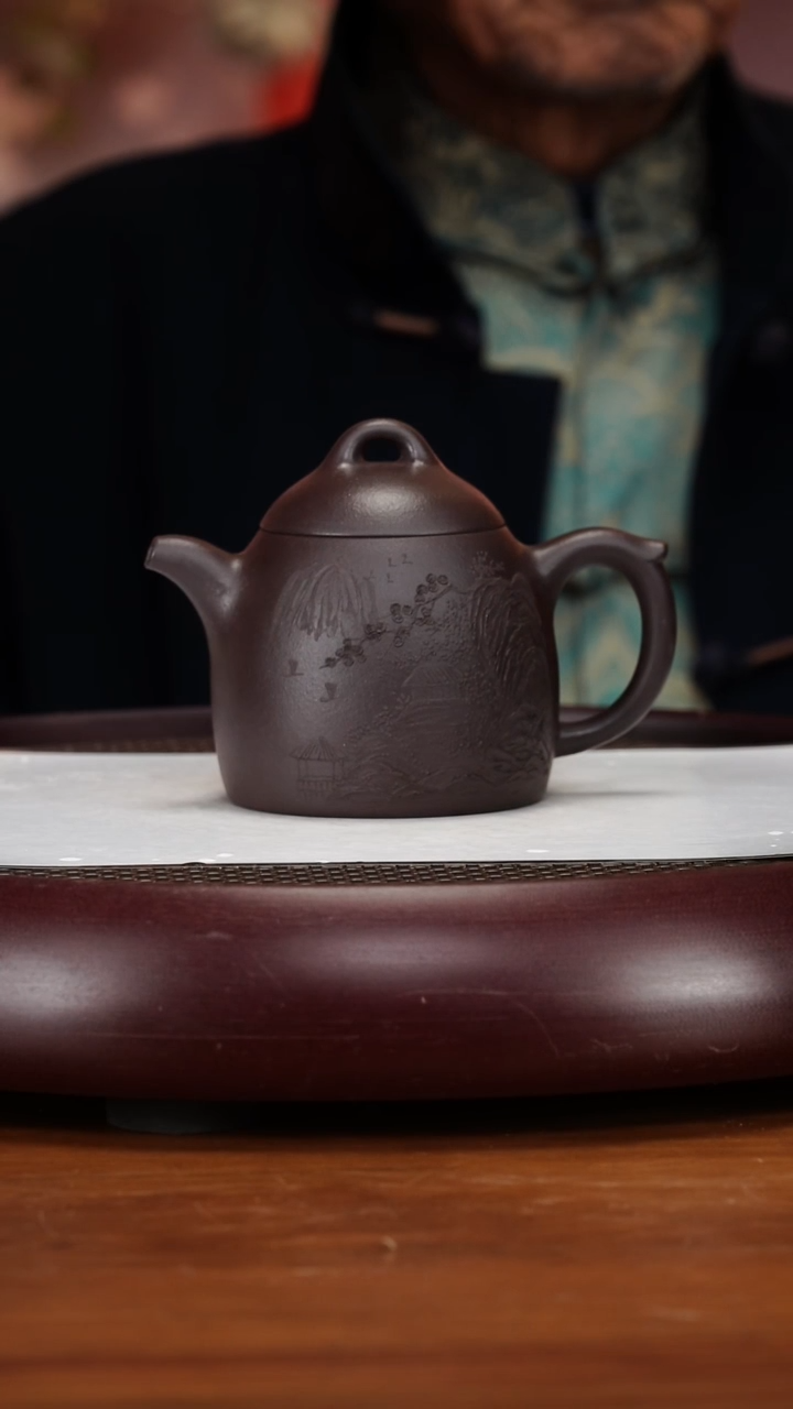 茶壶紫砂54SDH秦权 老紫泥270cc