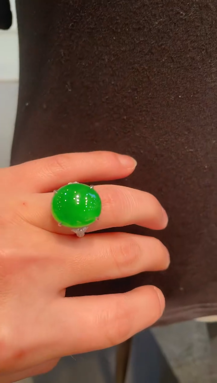 【闪购商品】翡翠颈饰18K金镶嵌A59戒指