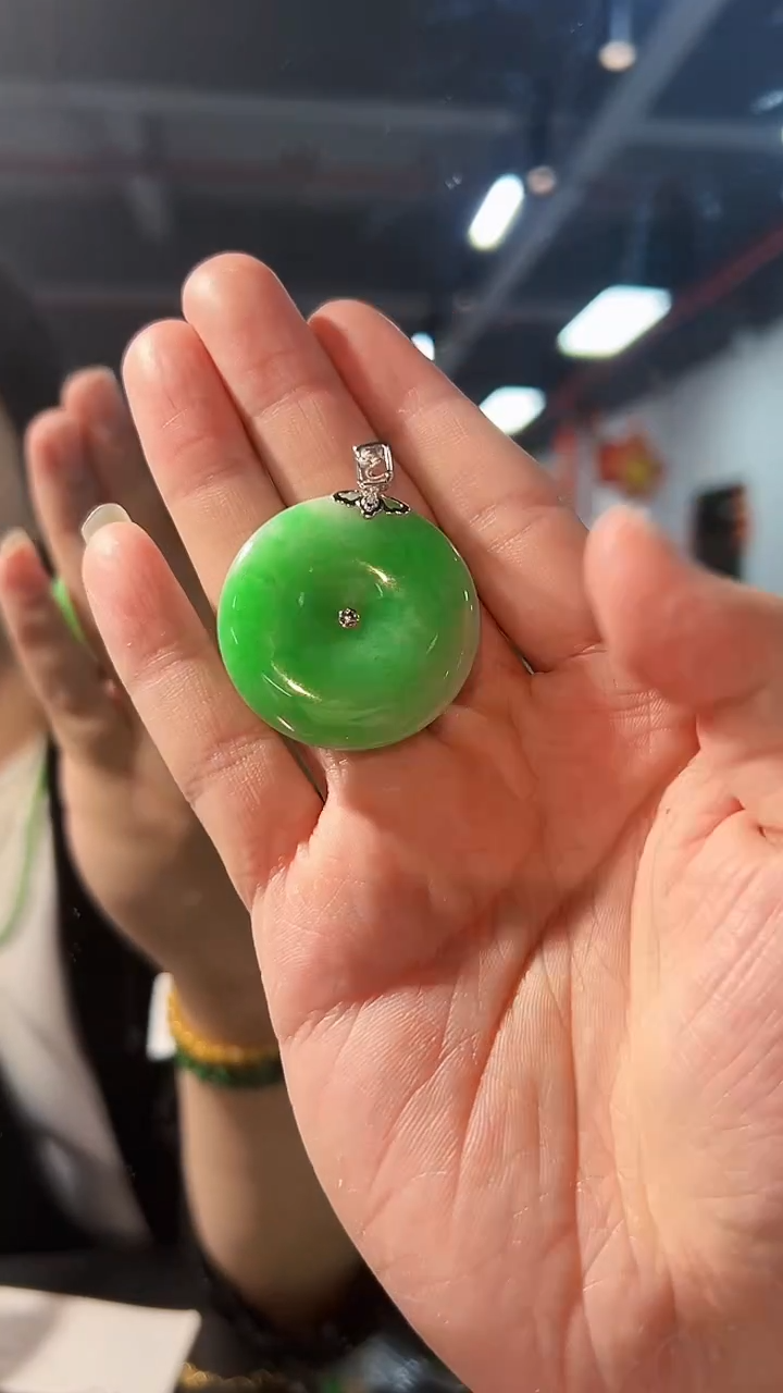 【闪购商品】翡翠颈饰18K金镶嵌缅料A货/支持复检/一件