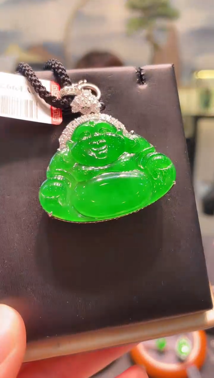 【闪购商品】翡翠颈饰18K金镶嵌A68天然A货翡翠