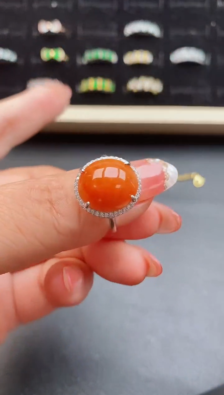 【闪购商品】翡翠戒指银S925镶嵌12121