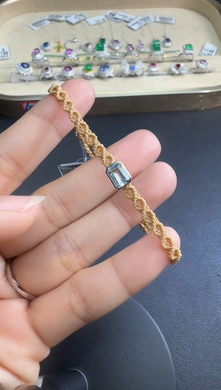 【闪购商品】海蓝宝石手绳18K金镶嵌H0304-S527-1