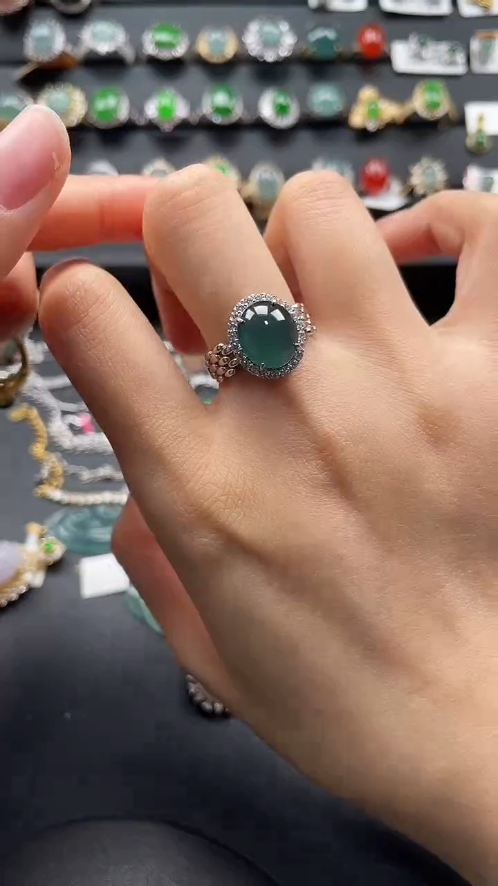 【闪购商品】翡翠戒指银S925镶嵌436534