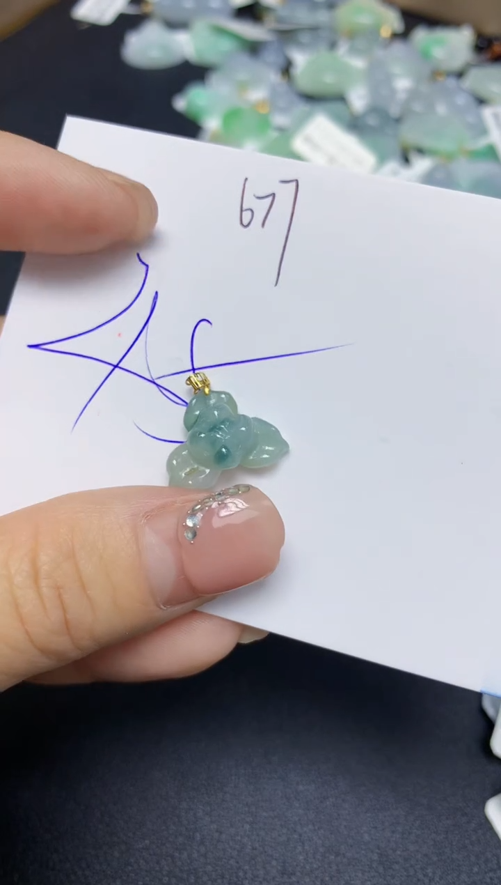 【闪购商品】翡翠挂件18K金镶嵌 天然翡翠A货