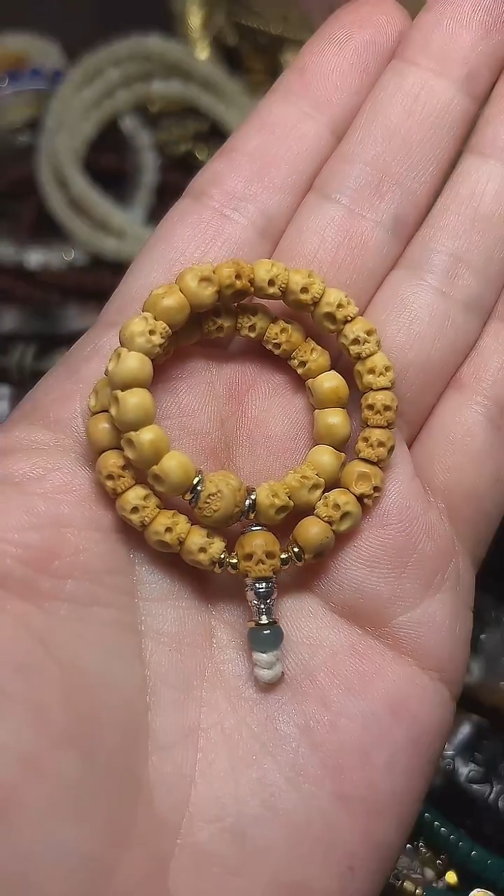 手串柏香籽/百香籽半鄂骷髅手持套装     