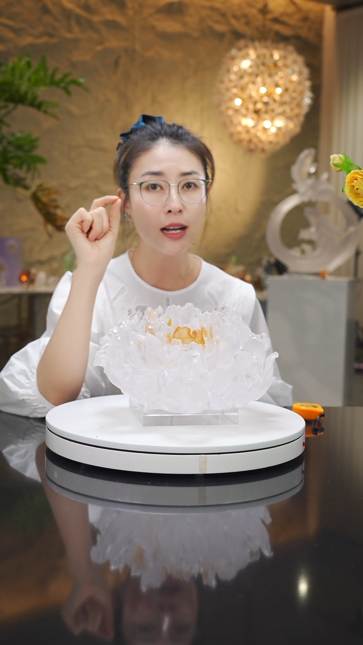瓷片福利设计款牡丹花摆件