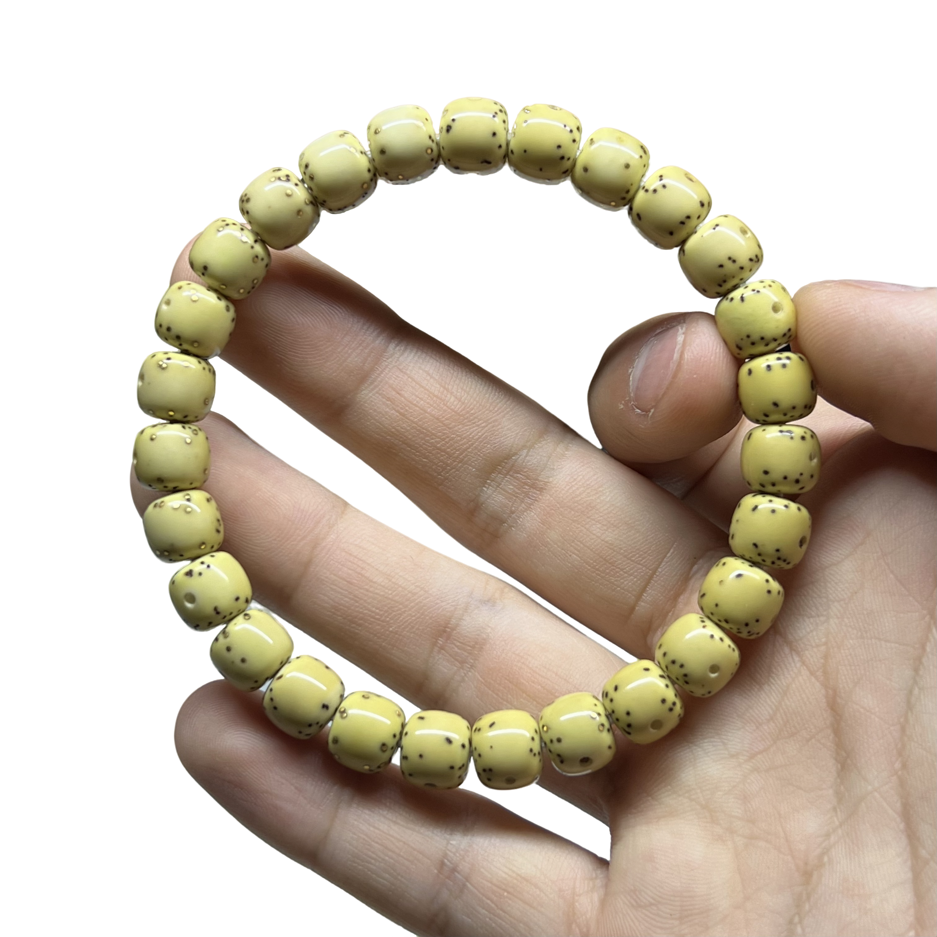 佛珠手串星月菩提海南料原生态深度包浆9-8桶珠正月通体留白细星