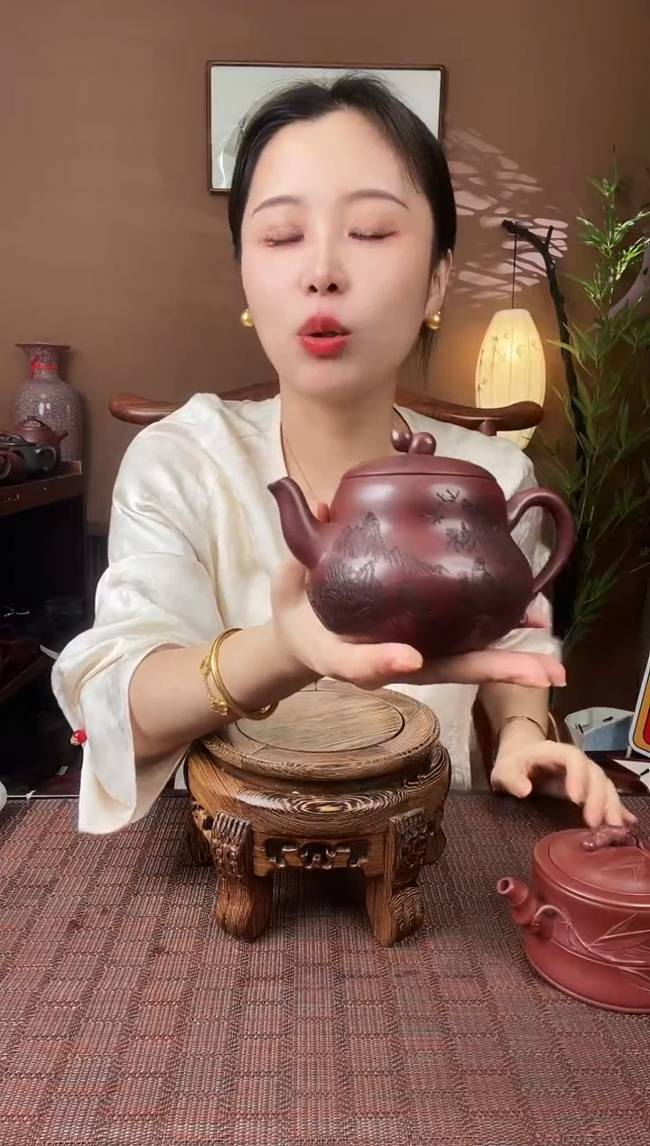 【闪购商品】紫砂茶壶YSZS209龙血砂观山葫芦