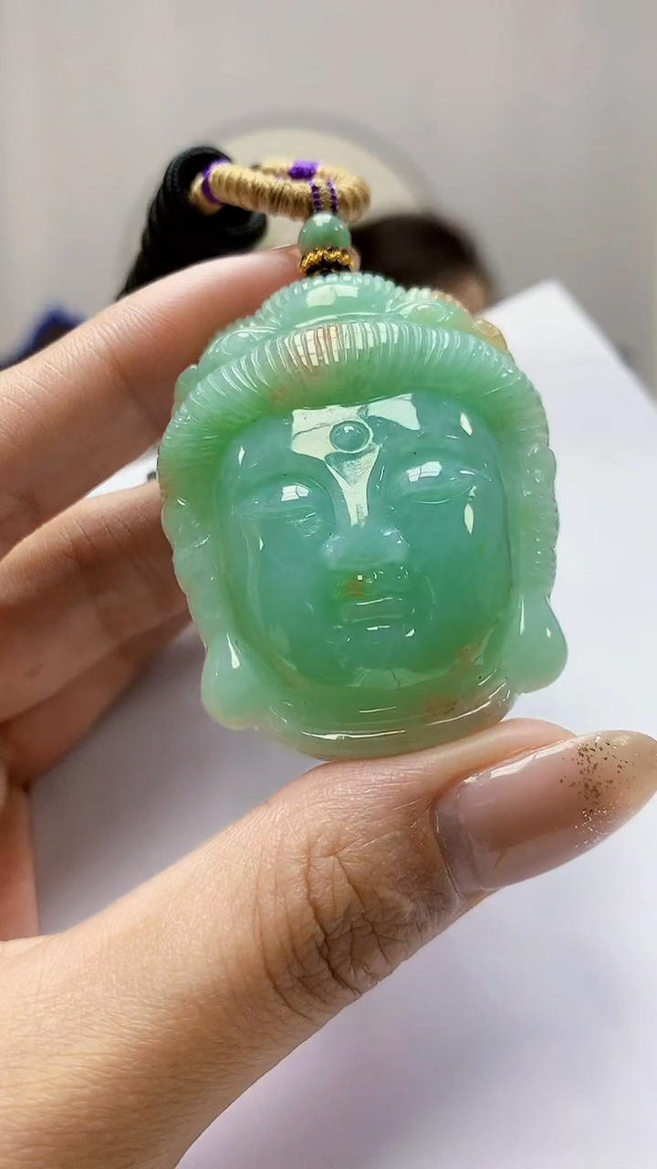 未镶嵌定制翡翠5160MM-毛货挂件83