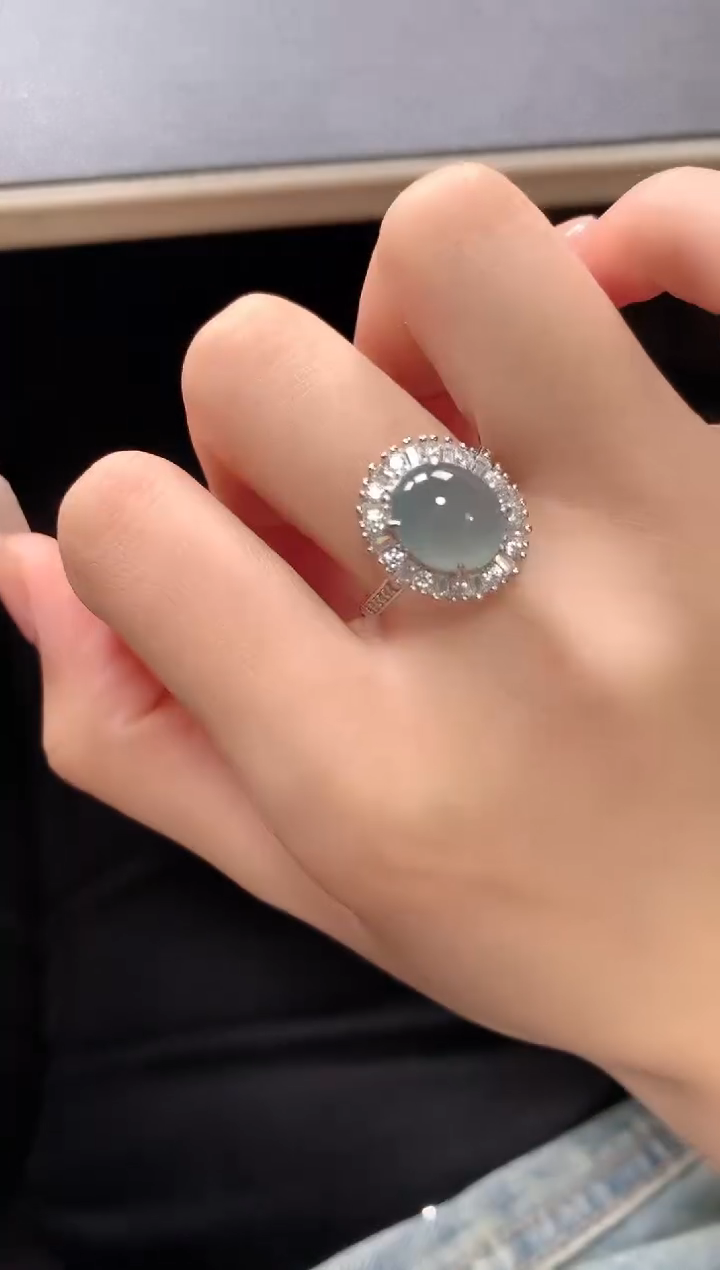 【闪购商品】翡翠戒指银S925镶嵌65646