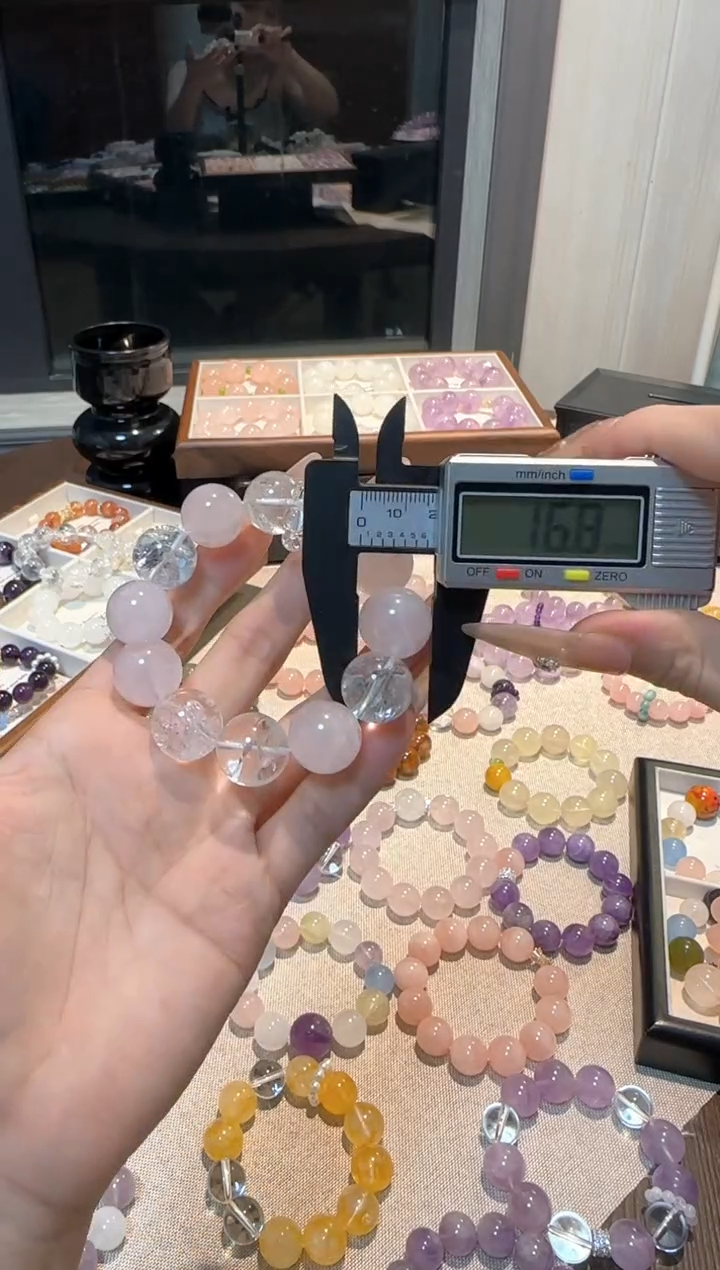 未镶嵌手串水晶粉晶X白啊赛