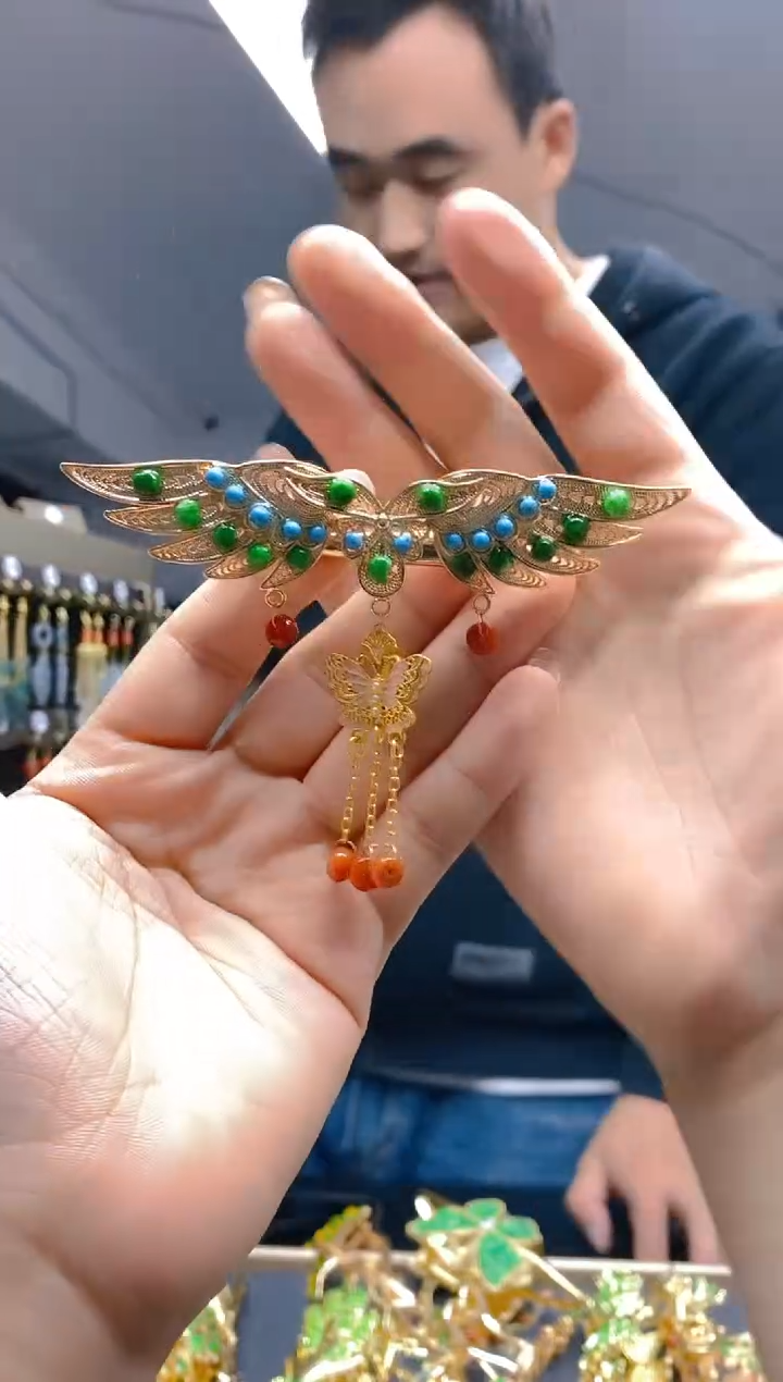 【闪购商品】翡翠耳饰合金0297翡翠发簪