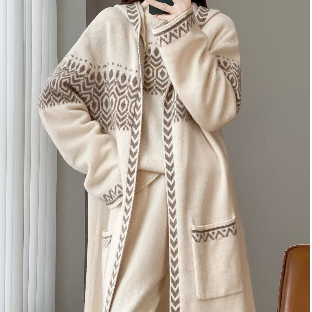 百搭加厚款外套大衣女宽松开衫韩版宽松大码羊毛大衣秋冬季ins