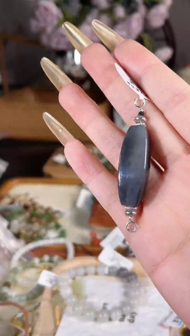 吊坠(不含链)银S925镶嵌和田玉多样性发其一孤品默认微瑕