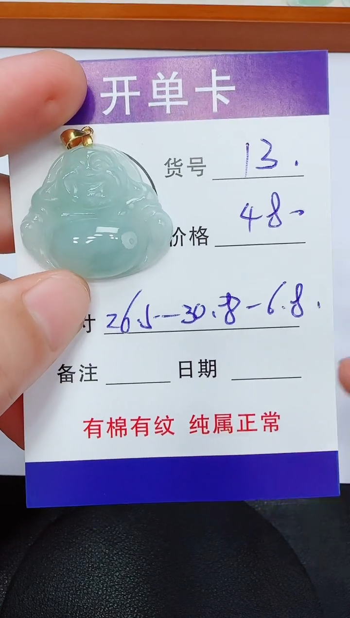 翡翠未镶嵌吊坠(赠链)13