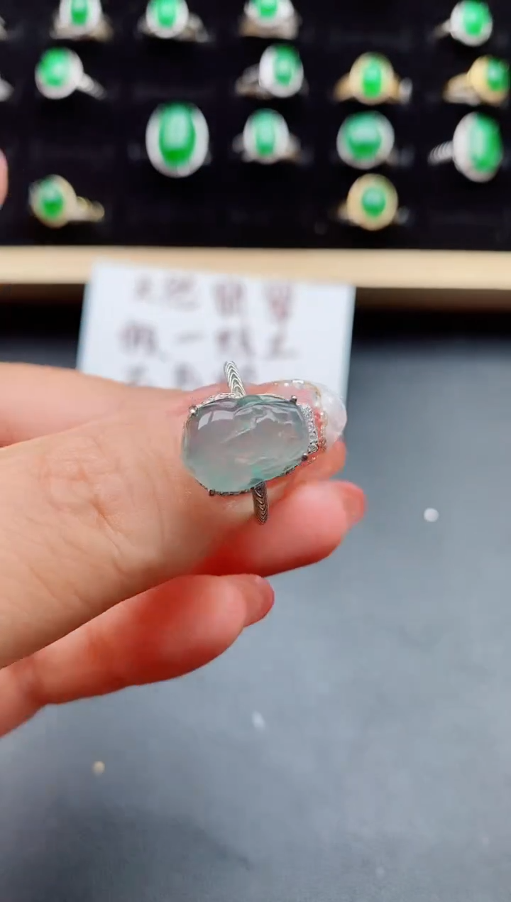 【闪购商品】翡翠戒指银S925镶嵌508050