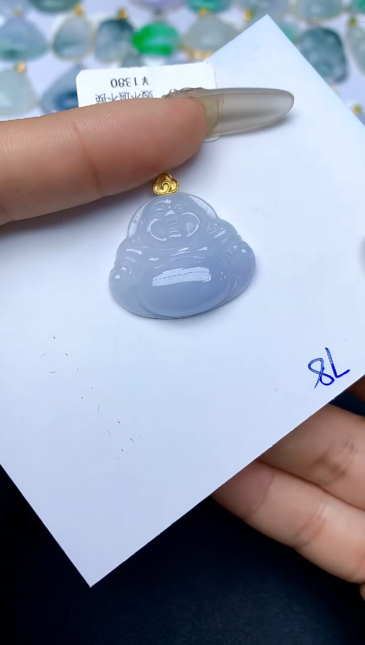 【闪购商品】翡翠颈饰18K金镶嵌天然A货翡翠