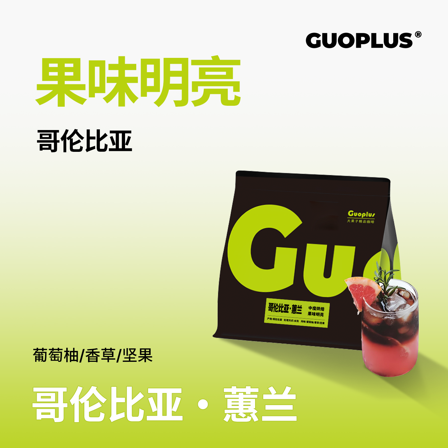 GUOPLUS哥伦比亚蕙兰 中深度烘焙水洗精品手冲咖啡豆巧克力227g