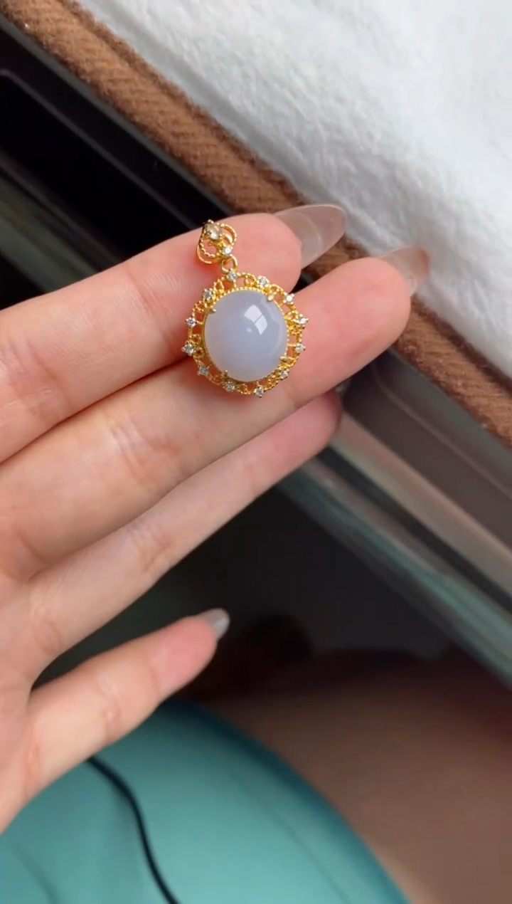 翡翠戒指银S925镶嵌天然A货翡翠