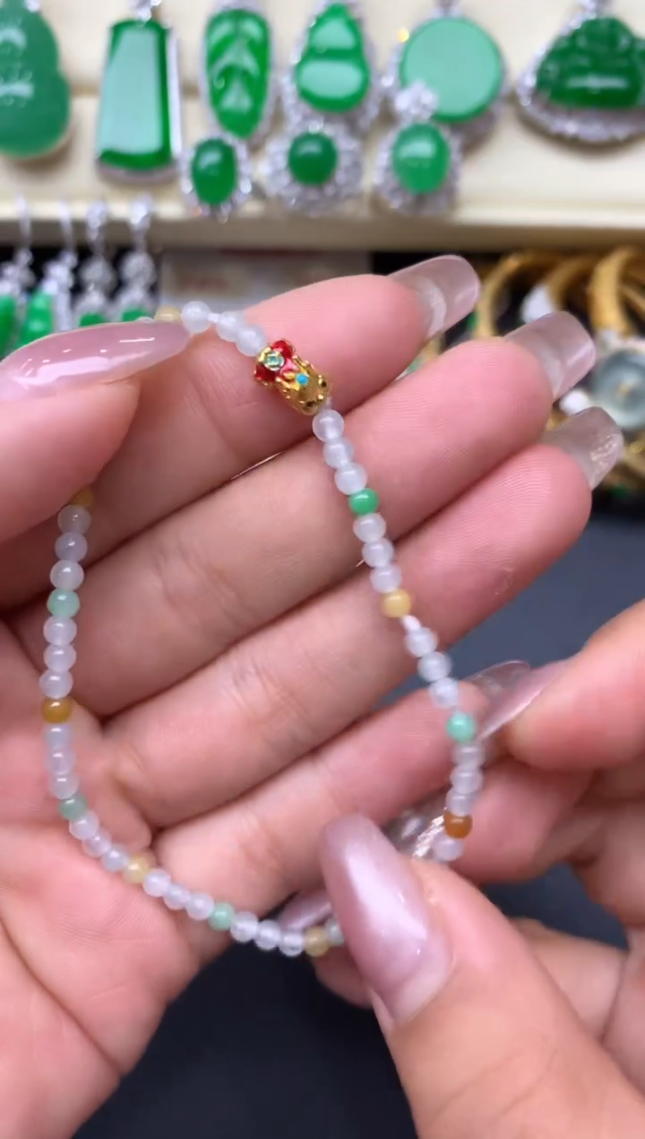 足金镶嵌手链翡翠8-中国好珍宝