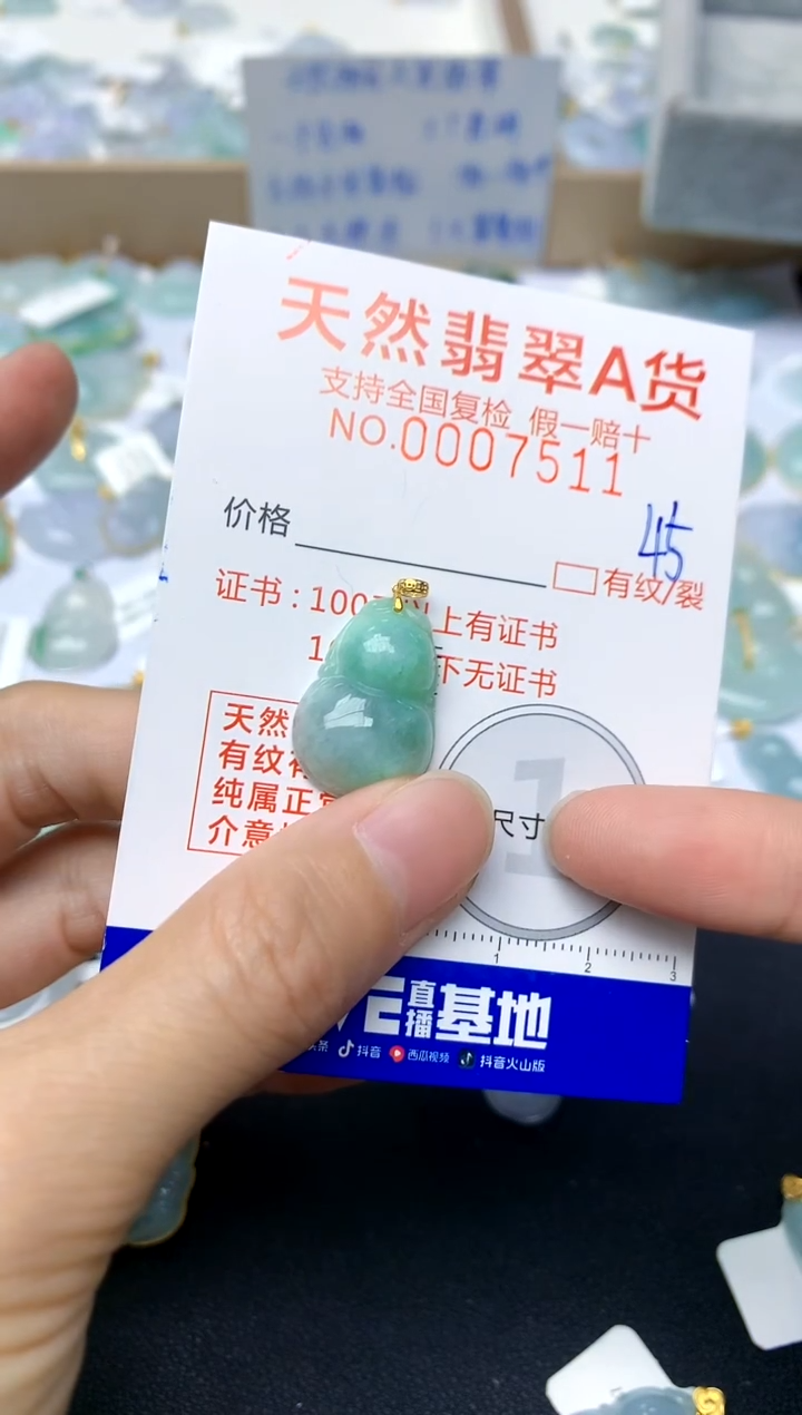 【闪购商品】翡翠颈饰18K金镶嵌45天然A货翡翠·