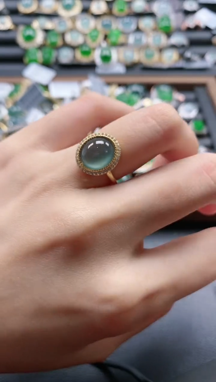 【闪购商品】翡翠戒指银S925镶嵌15511