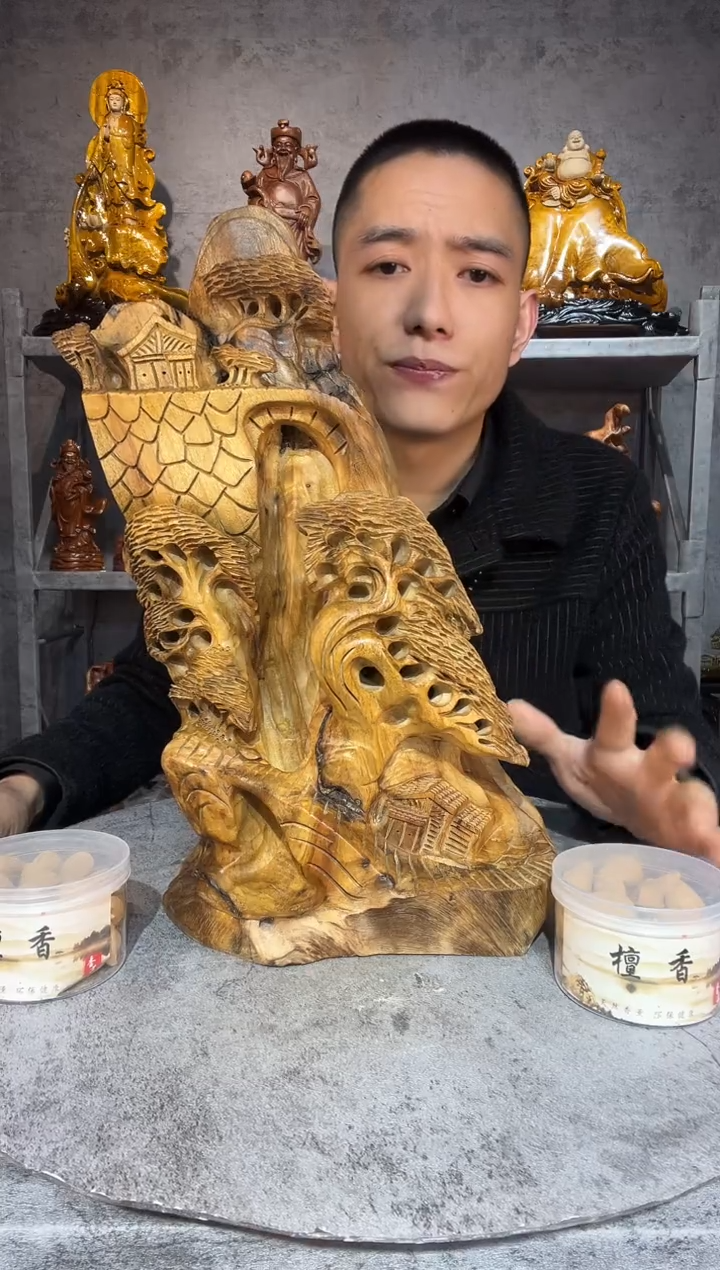 【闪购商品】金丝楠金丝楠木精工雕刻摆件
