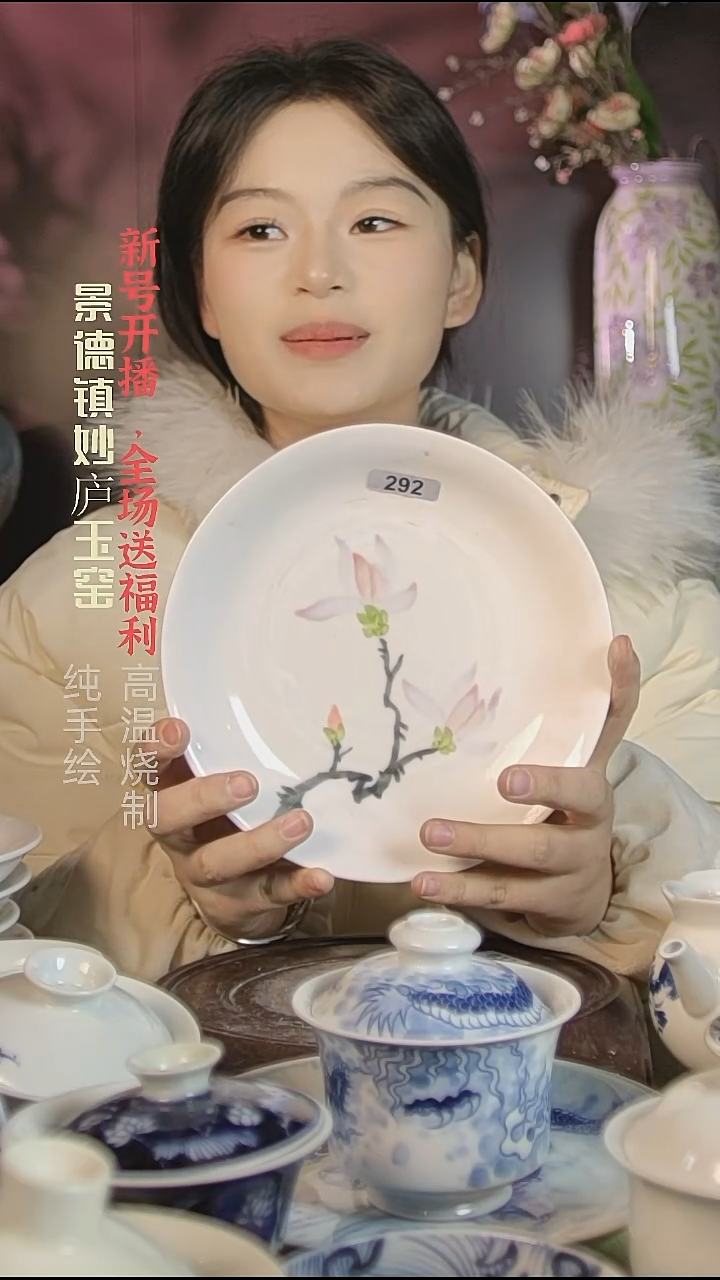 盘陶妙庐玉窑壶承292微瑕