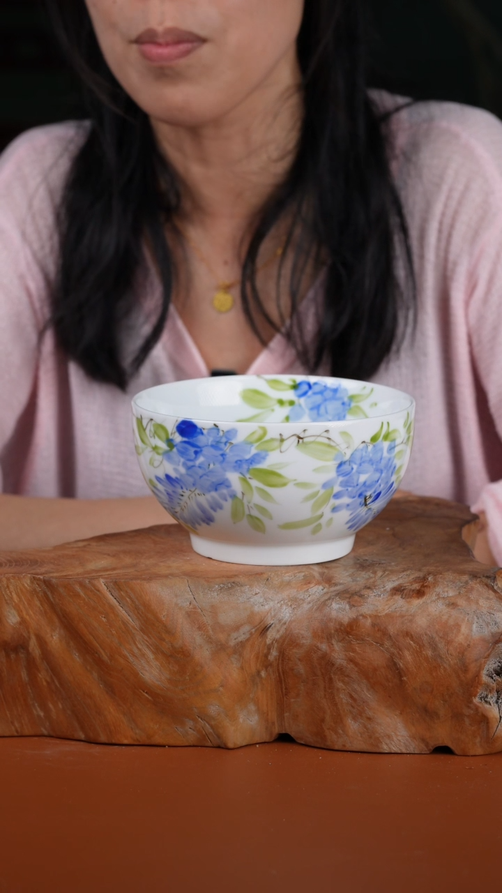 陶瓷景德镇高温釉中彩面碗直径15高7.5-8